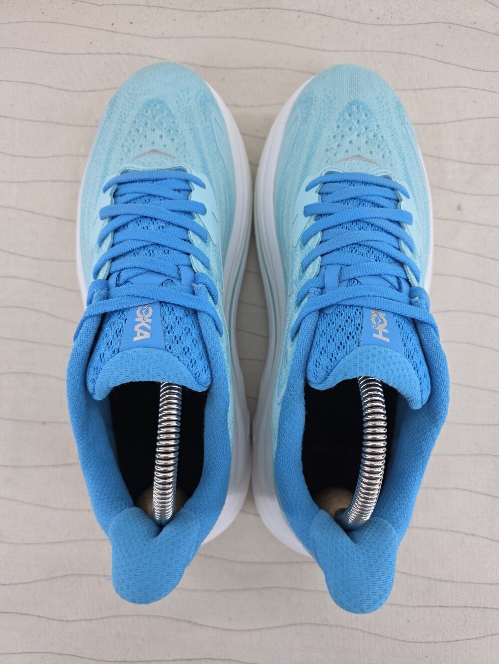 Hoka One One Womens Clifton 10 Blue White Running Walking Shoes Sneakers Sz 8.5B - Picture 7 of 16